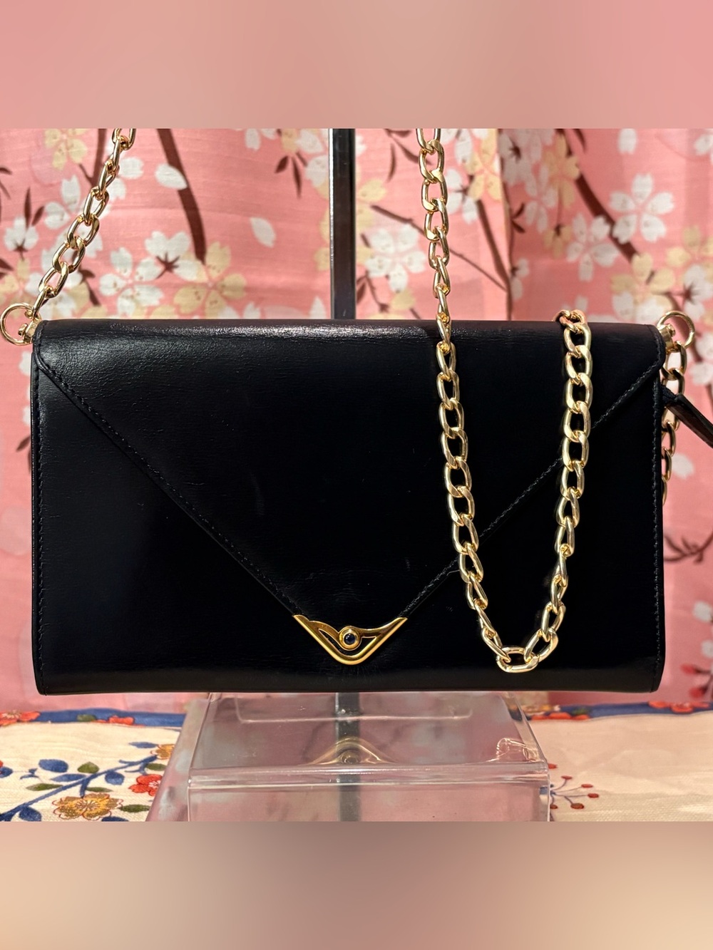 Cartier Sapphire Line Envelope Clutch Navy Blur with chain & COA